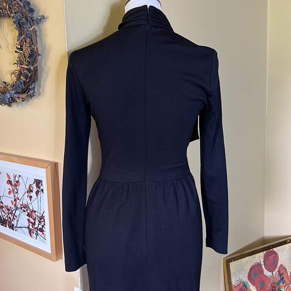 Vintage STEVEN STOLMAN Size 6 Draped Wool Midi-Dress Zip-Back Modest DeadStock - Picture 7 of 17